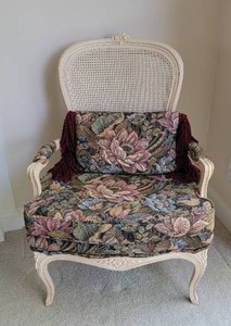 lot 63 image: French Provincial Bergere Arm Chair