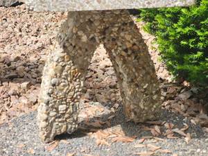 lot 76 image: Riverstone Curved Garden Bench A