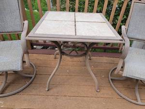 lot 79 image: Swivel Rocker Patio Chairs & Table A