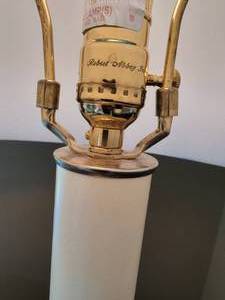 lot 36 image: Heavy Brass Robert Abbey Floor Lamp