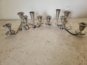 lot 2 image: Gorham Sterling Silver Puritan 8081 Candelabras