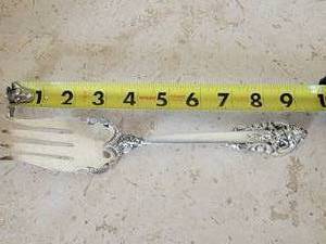 lot 2E image: Wallace Grand Baroque Sterling Silver Cold Meat Fork