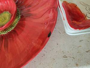 lot 202 image: Maxcera Red Poppy Chinaware Service for 4