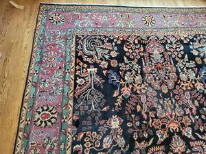 lot 3 image: Turkish Sparta Woven Wool Area Rug  10.8 x 14.3