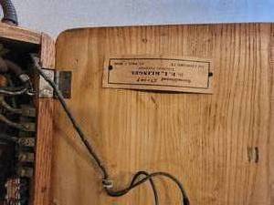 lot 190A image: Antique EL Klingel Oak Wall Mount Telelphone