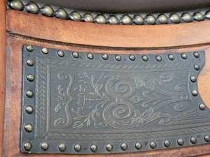 lot 233 image: Tooled Leather Embellished Side Chair