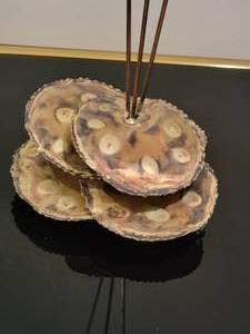 lot 56 image: MCM Brass Cattail & Lilypad Sculpture