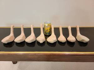 lot 350 image: Collection of Wood Carved Golf Club Head Model