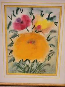 lot 267 image: Vibrant Fine Art Watercolor Print - Flowers