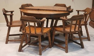 lot 94 image: Amazing Vintage Oak Dining Set