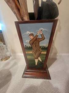 lot 275 image: Delightful Golfer Painted Umbrella Stand