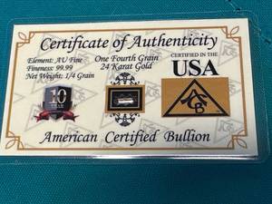 24kt .999 Gold � Grain Bar