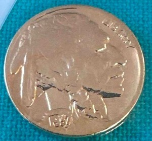 24kt Gold Plated Buffalo Nickel