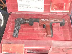lot 29 image: Hilti Fully Automatic Powder-Actuated Nailer DX351 with Nail Magazine X-MX32 and a Plastic Carry Case