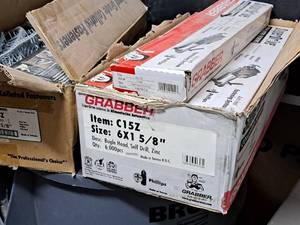 lot 103 image: Lot of (7 Boxes) Grabber Construction Products Zinc Bugle Head - Self Drill Drywall Screws 1000-count 6x1-58