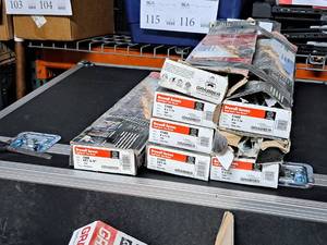 lot 111 image: Lot of (7 Boxes) Grabber Construction Products Clear Zinc Bugle Head - Fine Thread Drywall Screws 1000-count 6x1 with One Box Drywall Screws 6x1-58 C468