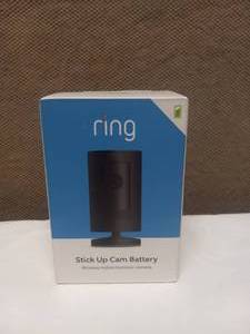 lot 7 image: NEW RING STICK UP CAM BATTERY WIRELESS INDOOROUTDOOR CAMERA
