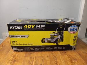 lot 26 image: RYOBI 40V BRUSHLESS 21 CORDLESS LAWN MOWER