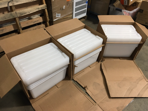 Lot of IRIS 45 Qt. Buckle Up Storage Box in Pearl (4-Pack) Customer Returns See Pictures