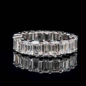 lot 2 image: 6.32 Carat Diamond Emerald Cut Eternity Band Ring in 14k White Gold - VS ClarityF Color $16,800 Retail VIDEO