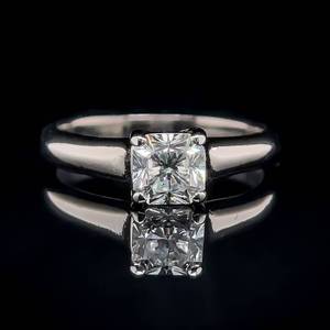 lot 3 image: Tiffany & Co. 0.75ct Diamond Engagement Ring in Platinum Lucida Cut w Original T&Co. Paperwork & Report $10,700 Retail VIDEO