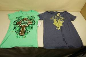 lot 99 image: 2 Religious Themed T-Shirts - Size Small