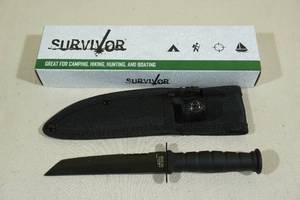 lot 198 image: Survivor Tanto Blade Fixed Blade Knife with Sheath