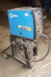 lot 3 image: Miller Millermatic 140 Auto-Set 120V Wire Feed Welder with Cart
