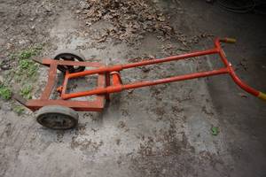 lot 227 image: Wesco 55 Gallon Drum Dolly with Kick Stand