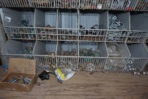 lot 69 image: Shop Organizer Rack with Fittings and Parts