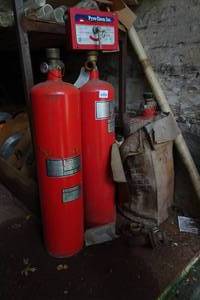 lot 335 image: Pyro Chem Dry Chemical Fire Extinguisher Cylinders with Valves