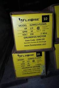 lot 102 image: 2 FloWise 12 HP 10 GPM 2 Wire Pumps