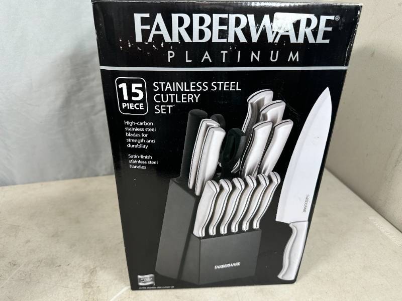 New Farberware 15 Pc Stainless Steel Cutlery Knife Set  New Char-Broil Gas  Grill, $1500 Hydroponic Garden, New Commercial Evaporative Air Cooler, RV  Stuff, Pool Toys, Dog Food, New Clothing, Kitchen Items