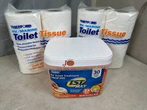 New RV  Camper Toilet Tissue and Drop-In Tank Treatment Pods