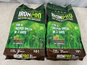2 New 15 Lb Bags of Iron Pro Lawn Food