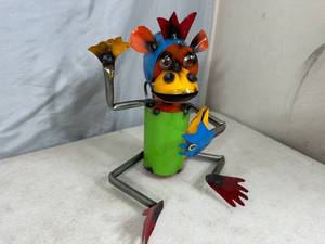 Recycled Metal Monkey with Banana