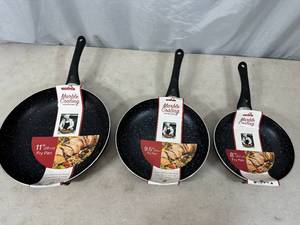 3 New Aluminum Fying Pans