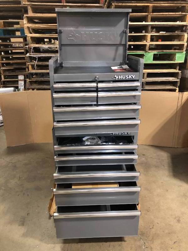 27 in. 11-Drawer Tool Chest and Cabinet Combo in Glossy Gray 27 in. 11-Drawer Tool Chest and Cabinet Combo in Glossy Gray