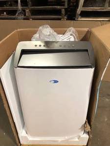 lot 7 image: 12,000 BTU SACC in White Inverter Dual Hose Portable Air Conditioner with Smart Wi-Fi by Whynter    Customer Returns See Pictures