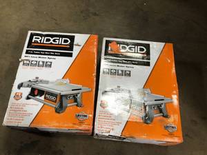 lot 36 image: 2 Lots of RIDGID 6.5 Amp Corded 7 in. Table Top Wet Tile Saw Customer Returns See Pictures
