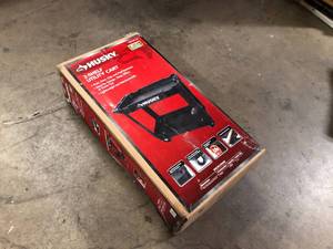 lot 38 image: Husky 2-Tier Plastic 4-Wheeled Service Cart in Black  Customer Returns See Pictures