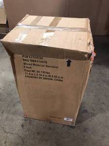 lot 48 image: Stylewell Modern Black Metal Backless Bar Stool with Wood Seat (Set of 2) Customer Returns see pictures