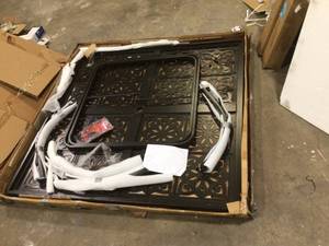 lot 4 image: Home Decorators Collection Oakshire Park Aluminum Outdoor Dining Table Customer Returns  See Pictures