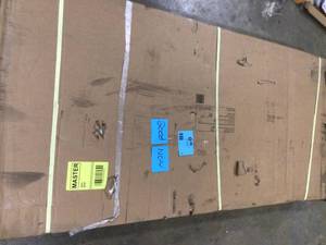 lot 7 image: Husky 72 in. Adjustable Height Workbench Table with 2-Drawers in Black  Customer Returns  See Pictures