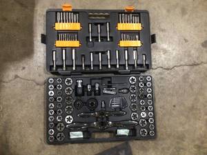 lot 19 image: GEARWRENCH SAEMetric Ratcheting Tap and Die Set (114-Piece) Customer Returns  See Pictures