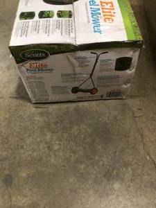 lot 32 image: Scotts Scotts 16 in. Manual Walk Behind Push Reel Lawn Mower  Customer Returns  See Pictures