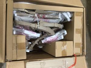 lot 43 image: Hampton Bay Riverbrook Shell White 3-Piece Outdoor  Patio Seating Set Customer Returns  See Pictures
