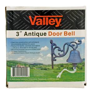 lot 18 image: 3 Cast Iron Antique Rope Pull Doorbell or Dinner Bell - Valley