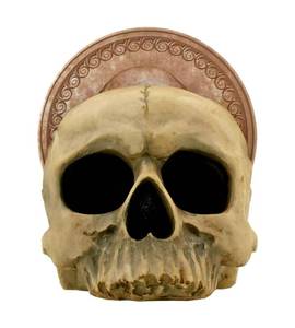 lot 19 image: Deaths Head Pick Your Poison Pirate Skull Caribbean Rum Drink Coaster Set and Holder Home Dcor
