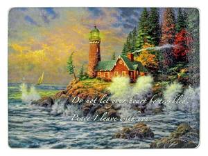 lot 31 image: 16 x 12 Thomas Kinkade Tempered Glass Cutting Board - Courage